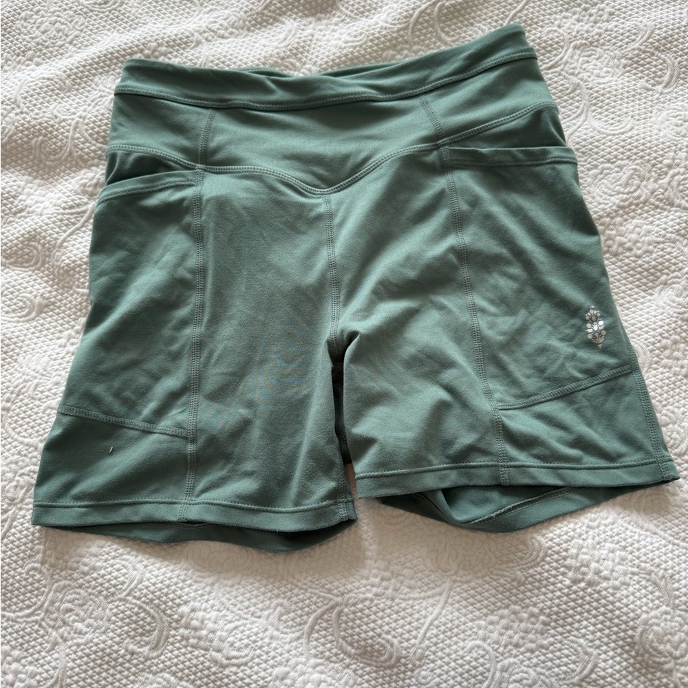 Women's Green Athletic Shorts